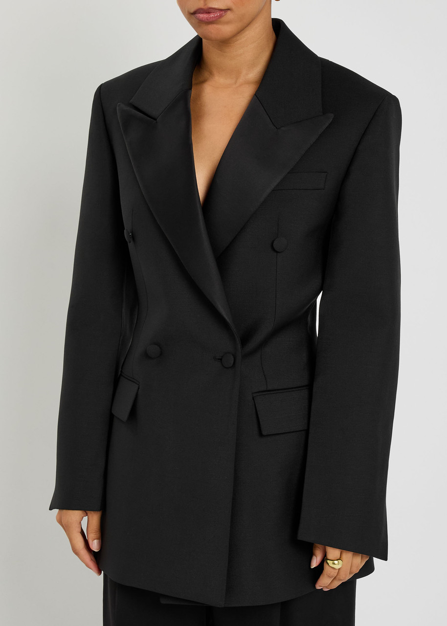 Rohe Hourglass Wool And Mohair-blend Blazer In Black