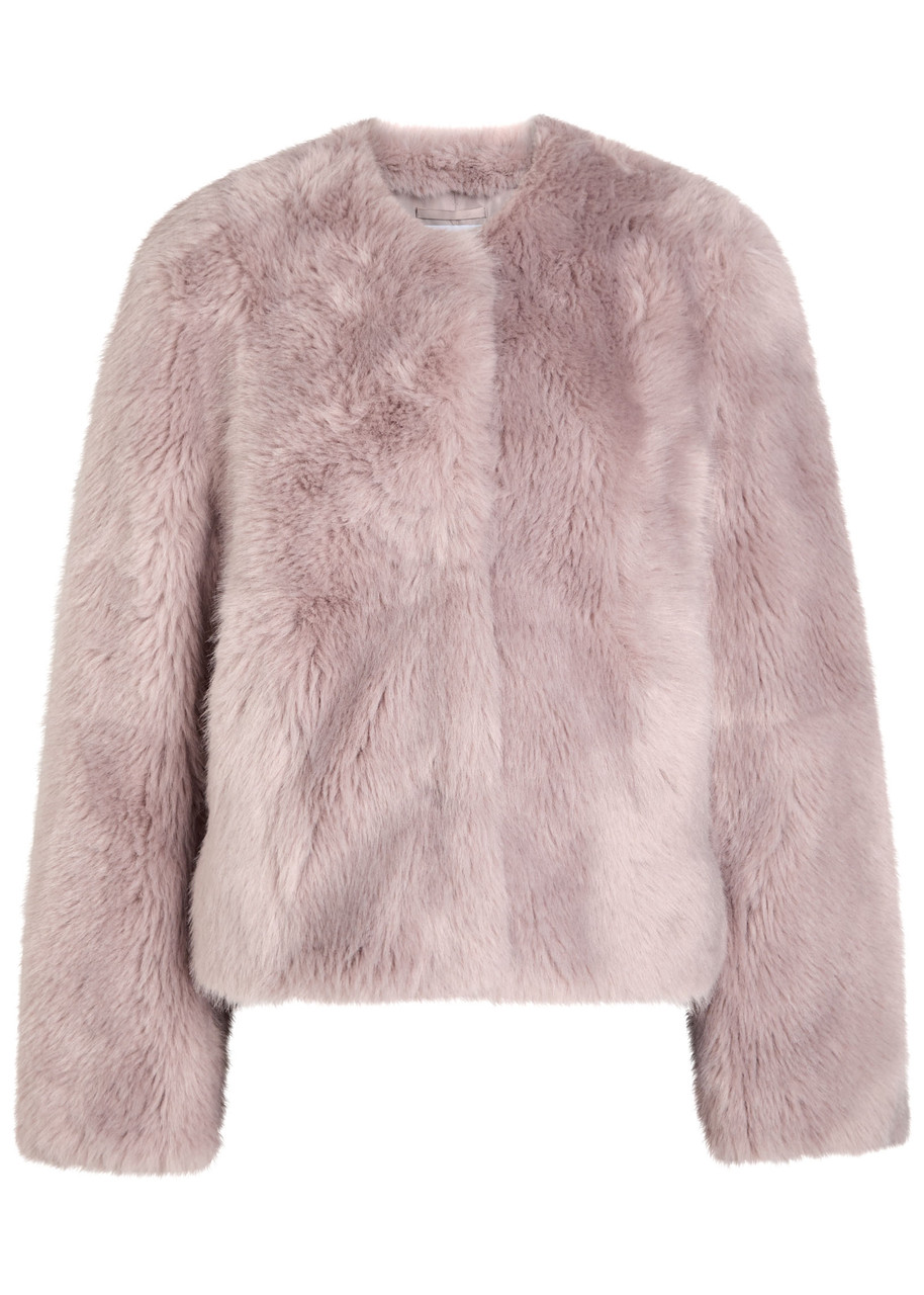 Stand Studio Halle Faux Fur Jacket In Pink