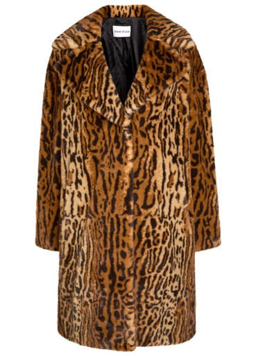 STAND STUDIO Camille Cocoon leopard-print faux fur coat Harvey - Main Image
