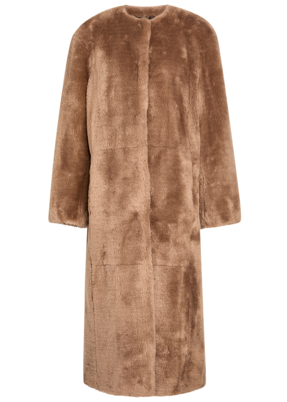 Stand Studio Gracelyn Faux Fur Coat In Brown