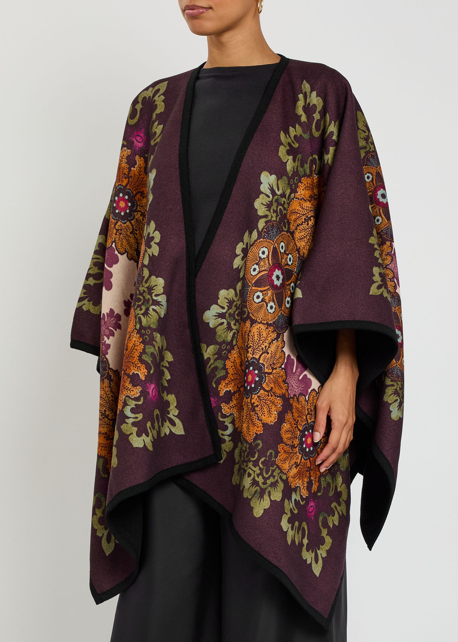  La Double J Patterned-intarsia Wool Poncho - Multicoloured - One Size 