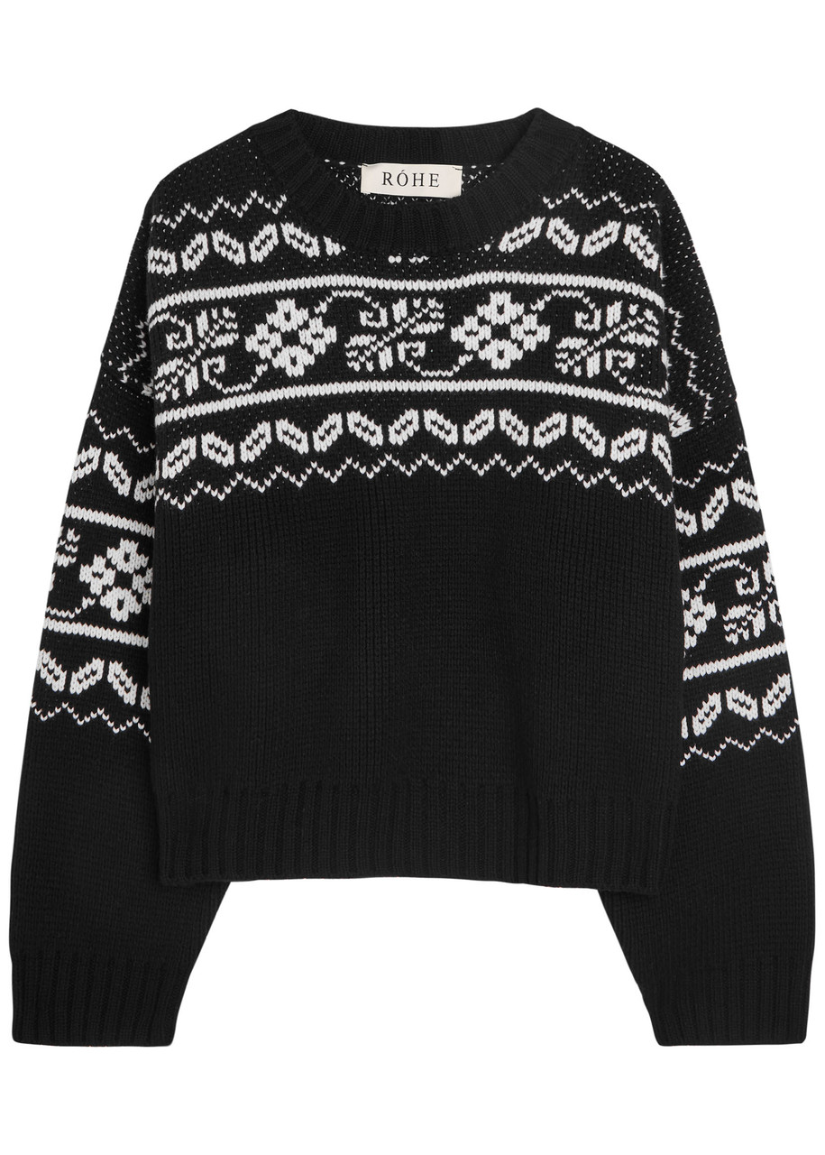 Rohe Fair Isle Wool Sweater In Black