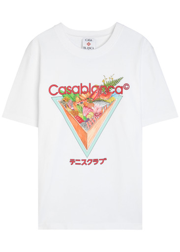 CASABLANCA Tennis Club Icon printed cotton T-shirt | Harvey Nichols