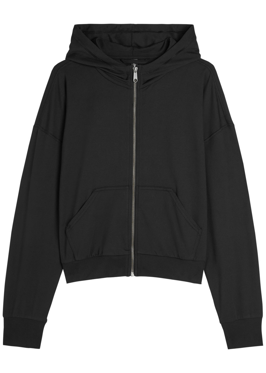 Vuori Halo Modern Hooded Jersey Sweatshirt In Black