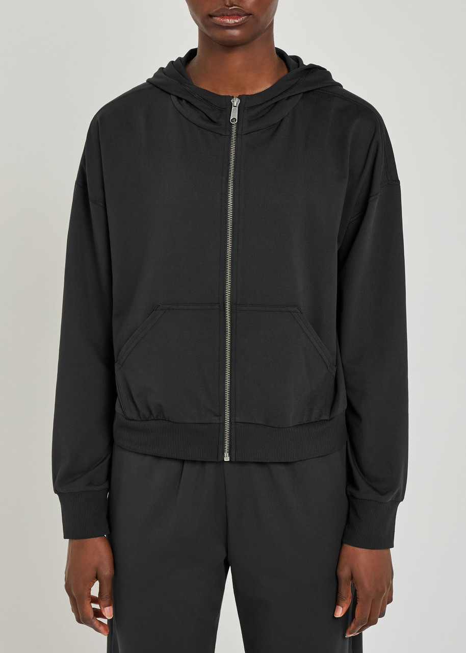 Vuori Halo Modern Hooded Jersey Sweatshirt In Black