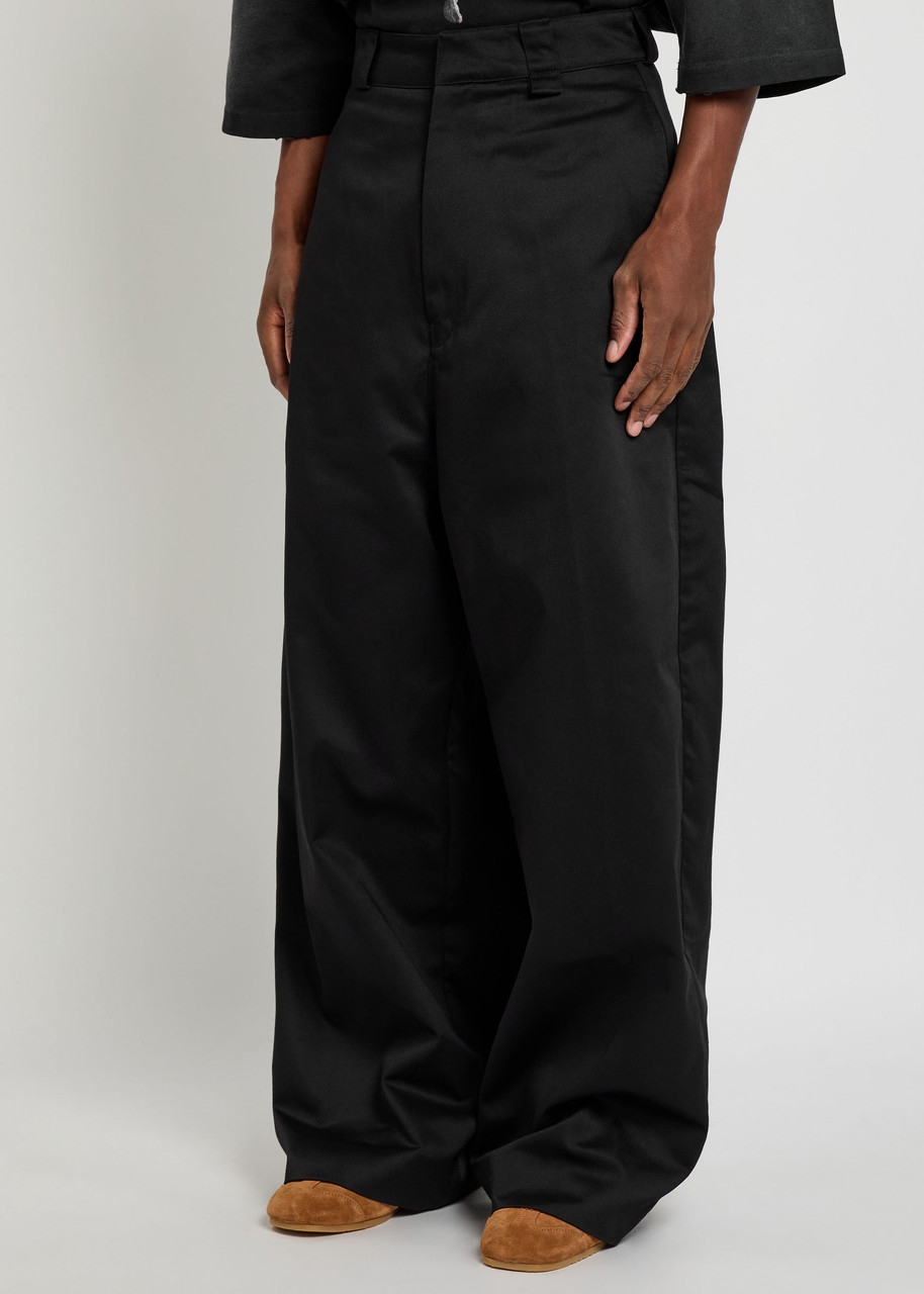 Willy Chavarria Cholo Canvas Chino Trousers In Black