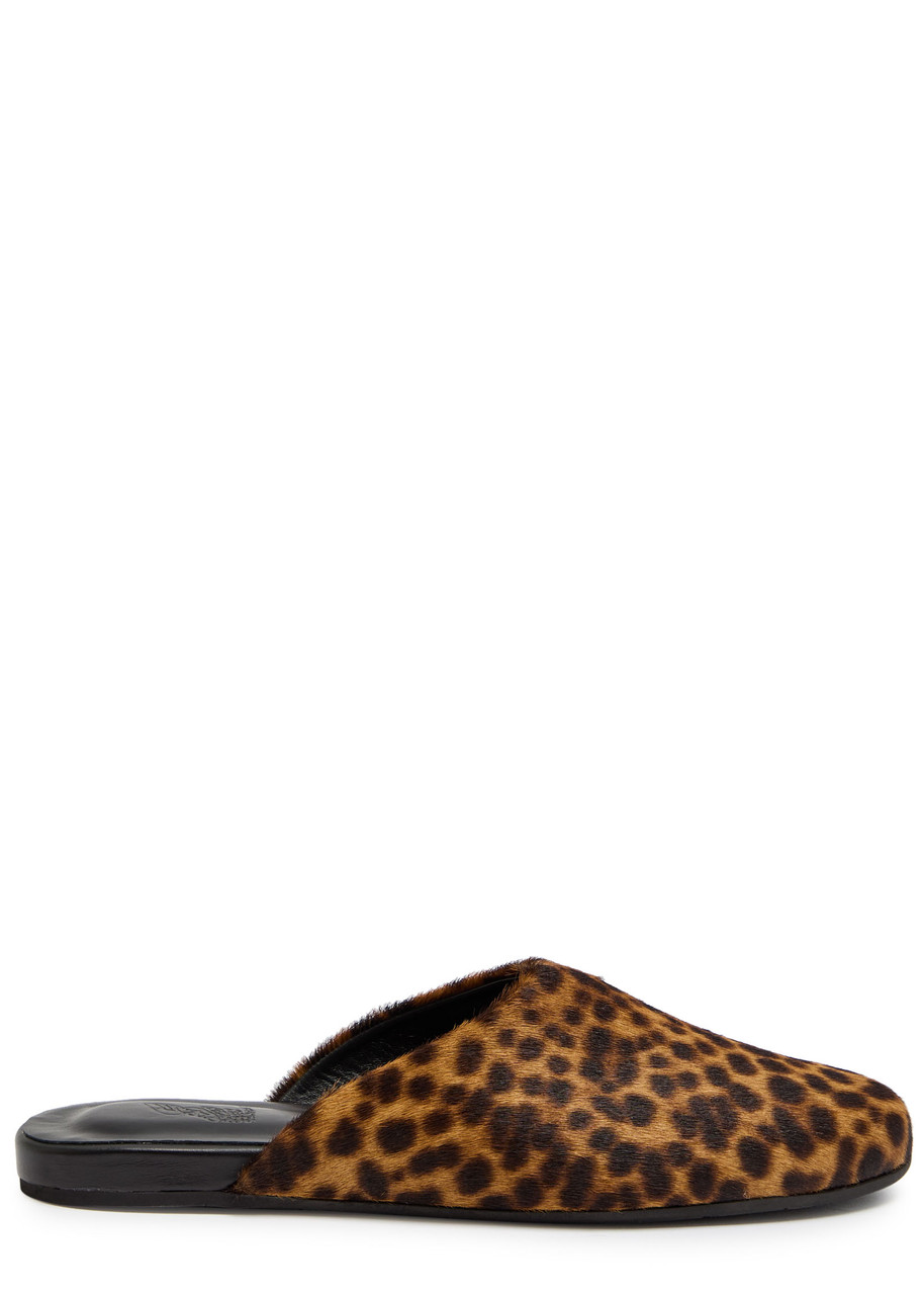 Ancient Greek Sandals The Slipper Leopard-print Pony-hair Mules In Animal Print