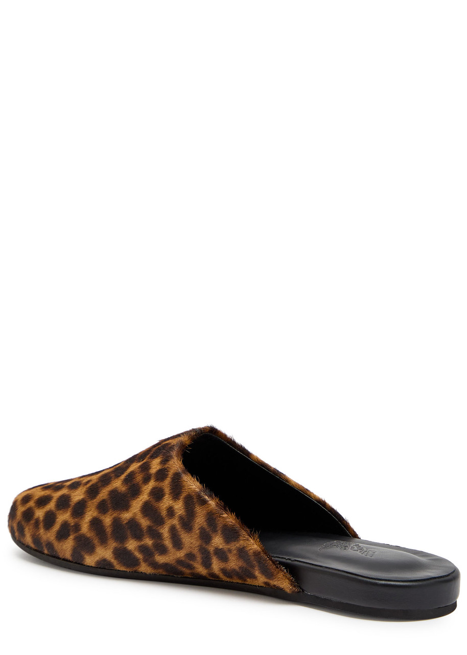Ancient Greek Sandals The Slipper Leopard-print Pony-hair Mules In Animal Print