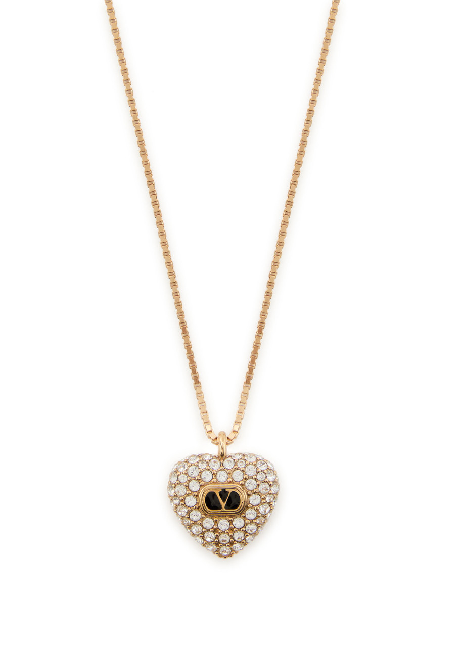Valentino Caur Royal Embellished Pendant Necklace In Gold