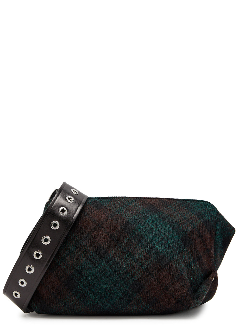 Vivienne Westwood Maxime Small Plaid Tweed Cross-body Bag In Green