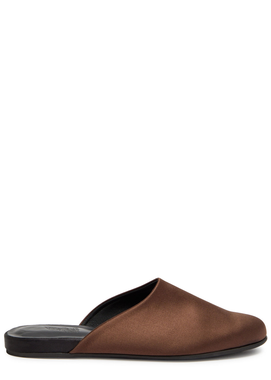 Ancient Greek Sandals The Slipper Satin Mules In Brown