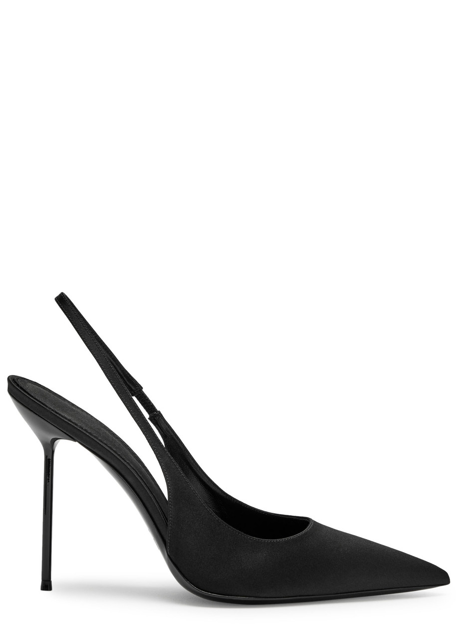 Paris Texas Lidia 105 Satin Slingback Pumps In Black