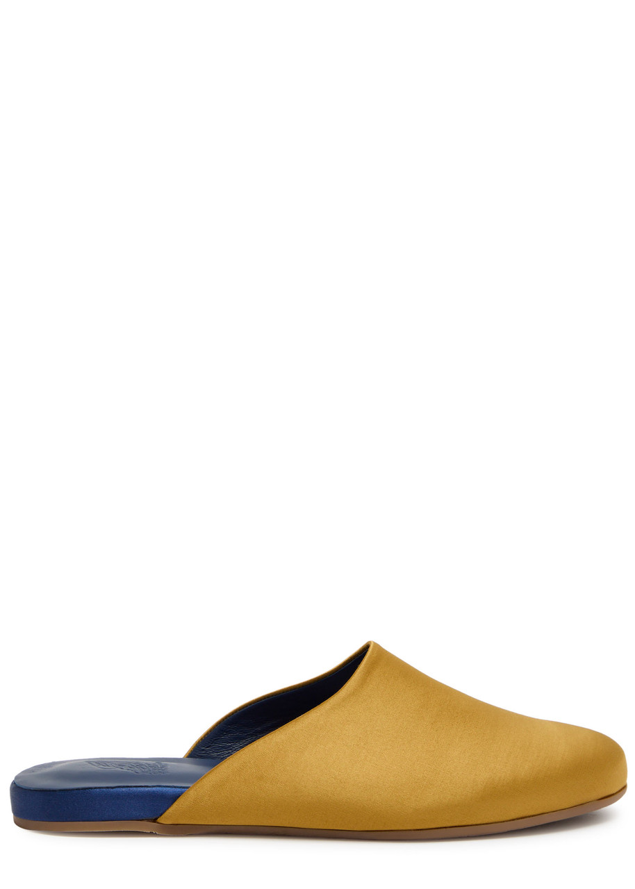 Ancient Greek Sandals The Slipper Satin Mules - Yellow - 37 (IT37/ UK4)