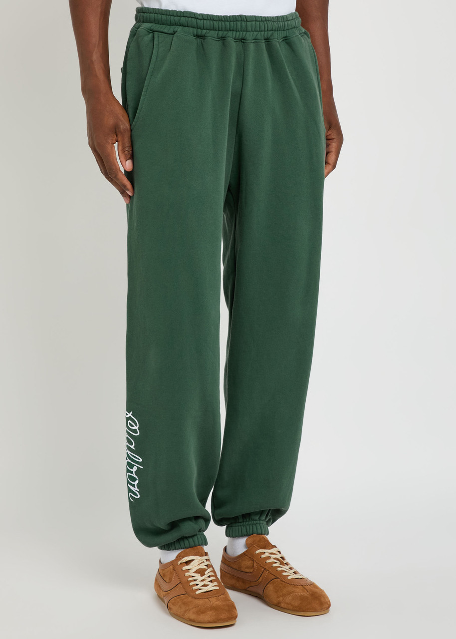 Malbon Clubhouse Logo Cotton Sweatpants In Green