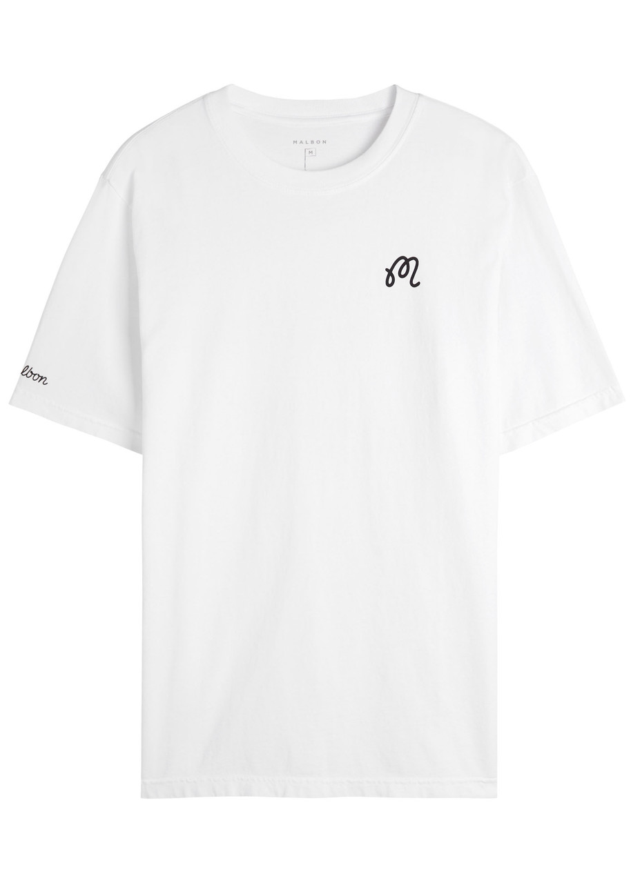 Malbon Bermuda Logo-print Cotton T-shirt In White