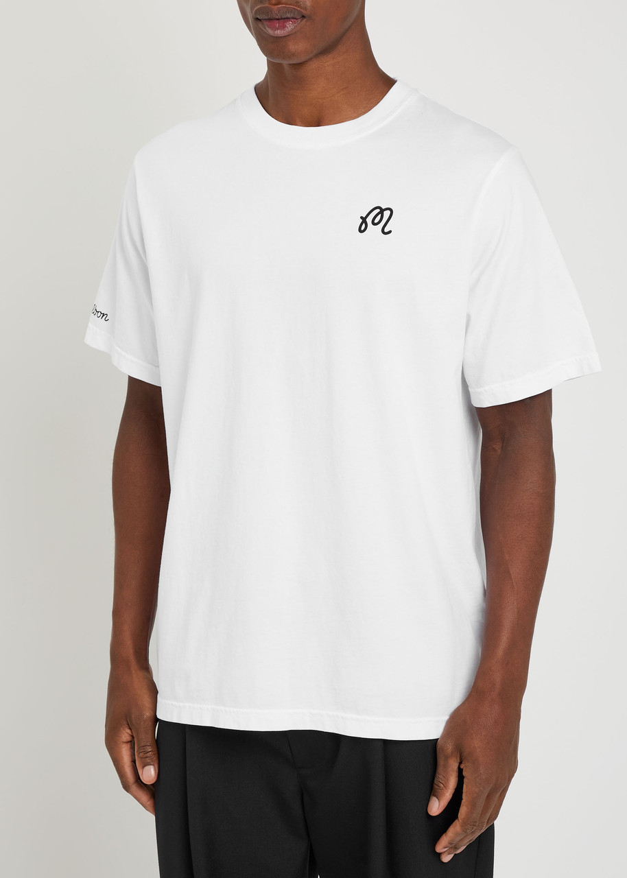 Malbon Bermuda Logo-print Cotton T-shirt In White