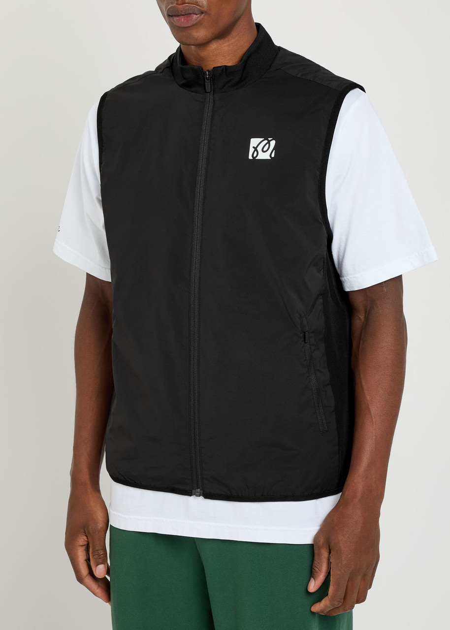 Malbon Performance Logo-print Shell Gilet In Black