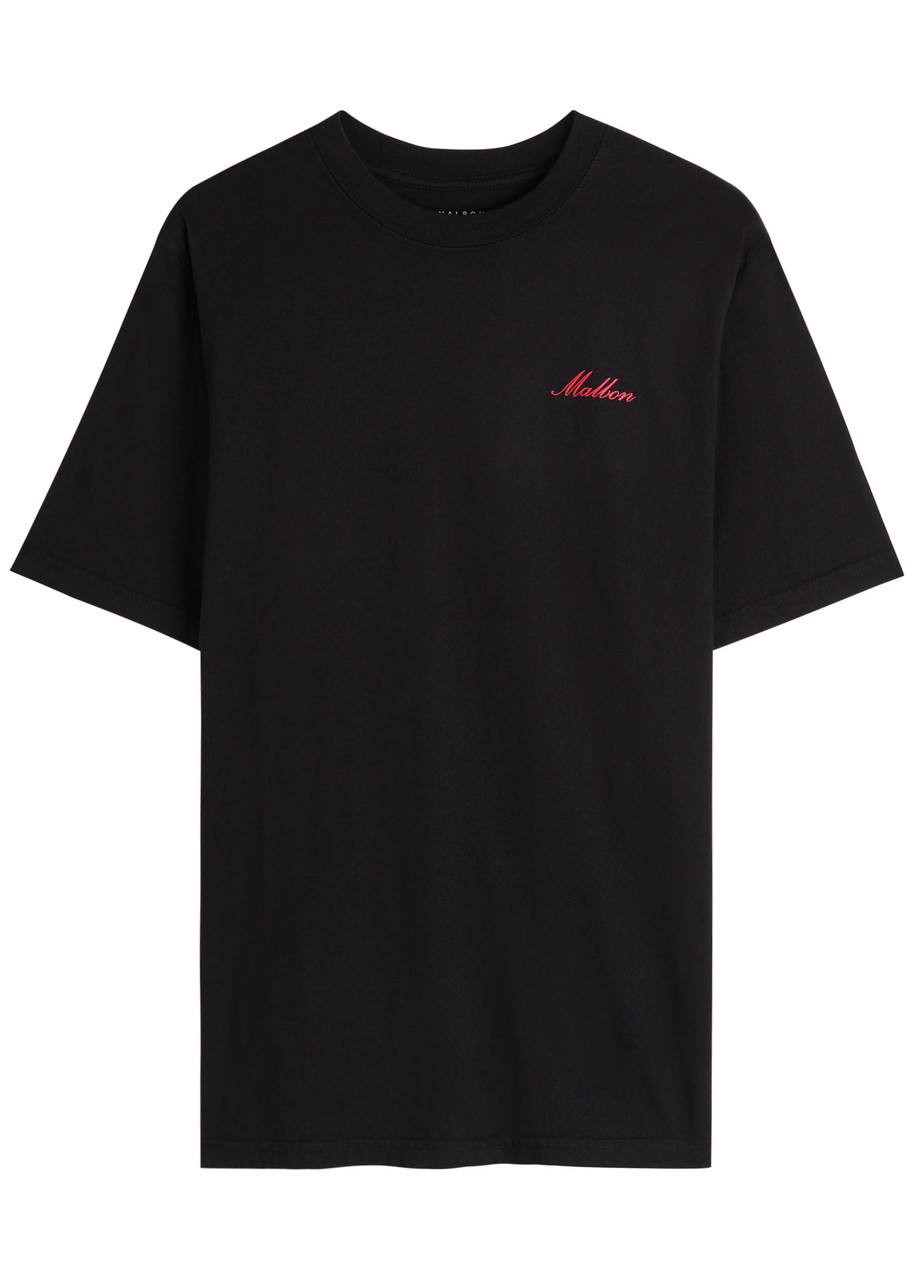 Malbon Bermuda Members Logo-print Cotton T-shirt In Black