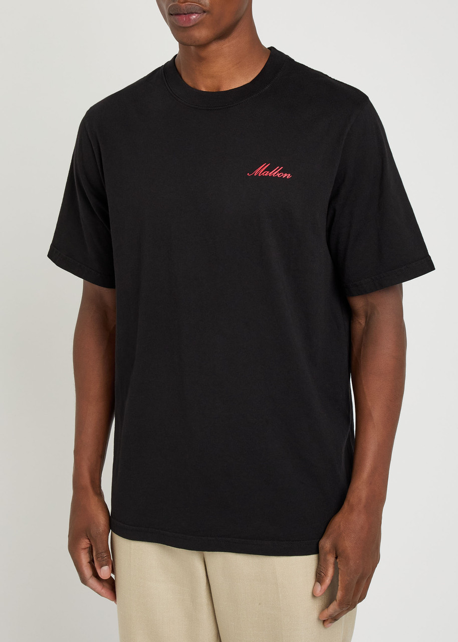 Malbon Bermuda Members Logo-print Cotton T-shirt In Black