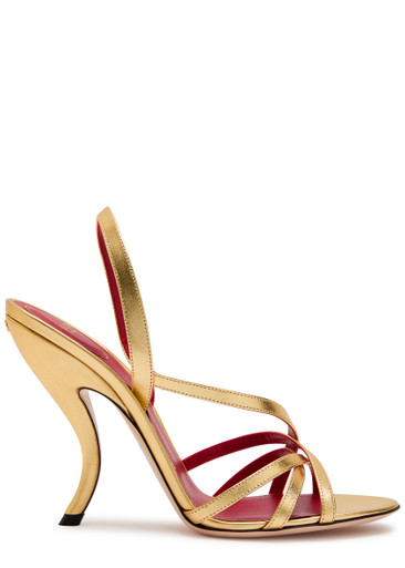 VALENTINO GARAVANI: Fetishique metallic leather sandals