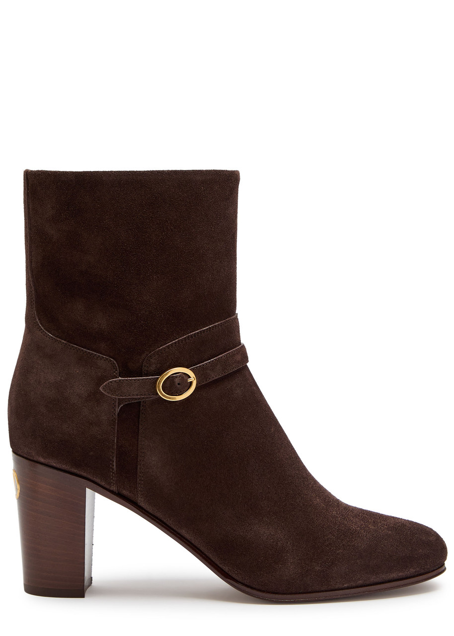Valentino Pattie Suede Ankle Boot In Brown