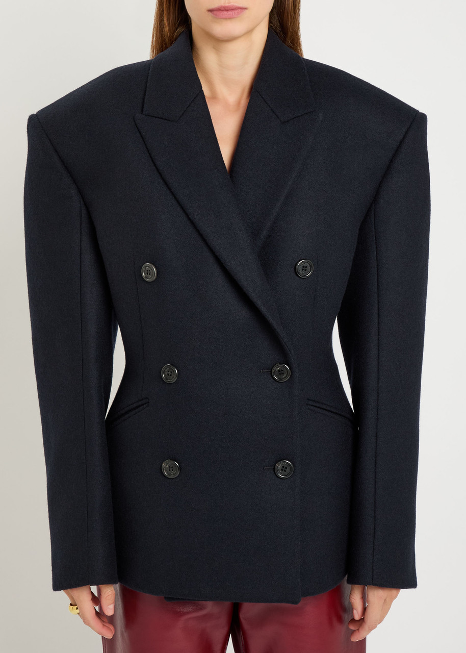 Armarium Natalie Structured Wool-blend Jacket In Blue