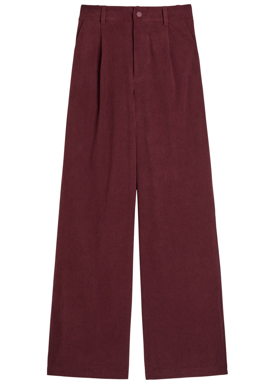 Varley Floris Wide-leg Corduroy Trousers In Red