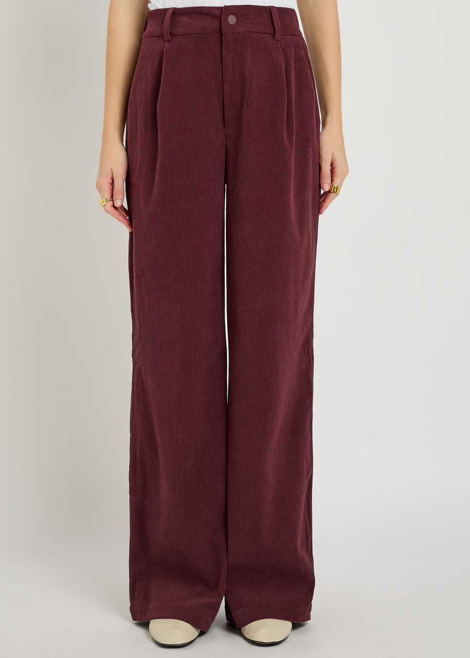 Varley Floris Wide-leg Corduroy Trousers In Red