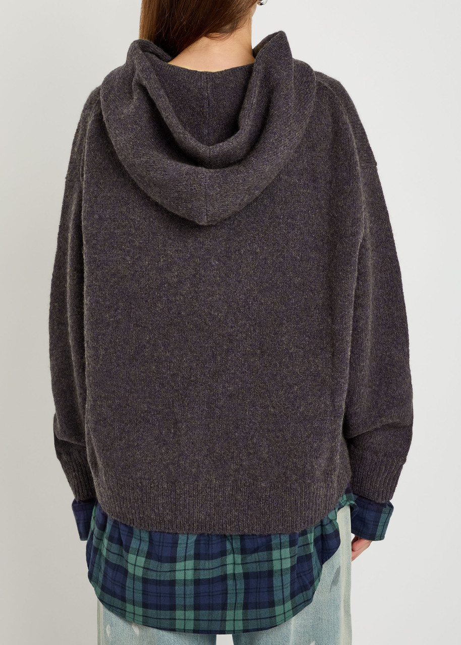  Acne Studios Shirt-effect Wool-blend Jumper - Dark Grey - M (uk12 / M) 