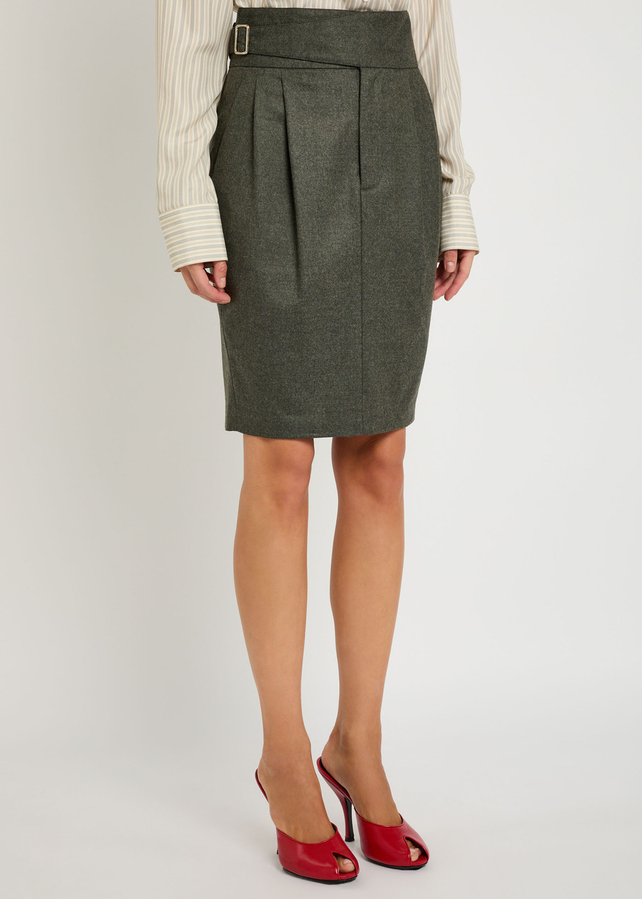 Armarium Lucrezia Wool Mini Skirt In Green