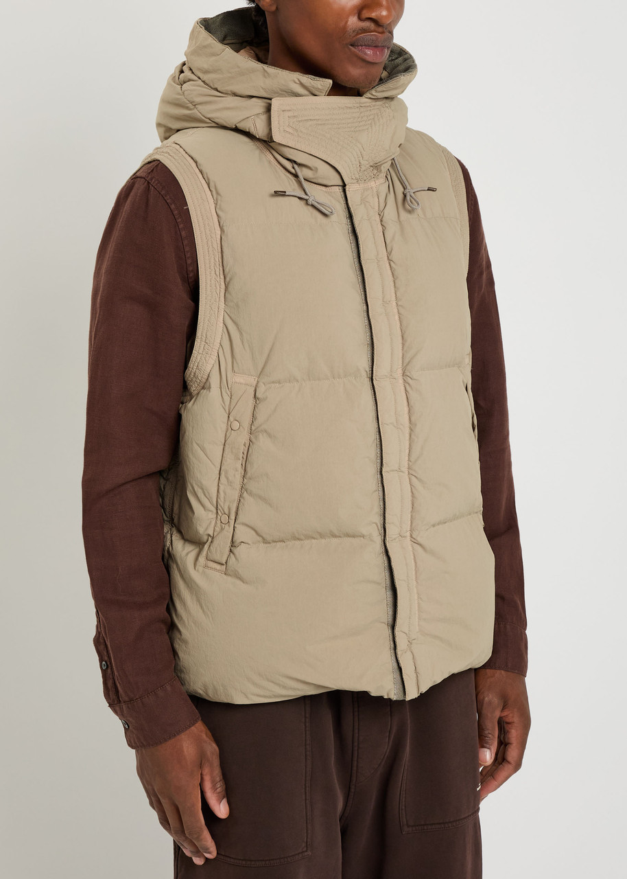 Ten C Boreal Hooded Shell Gilet In Gray