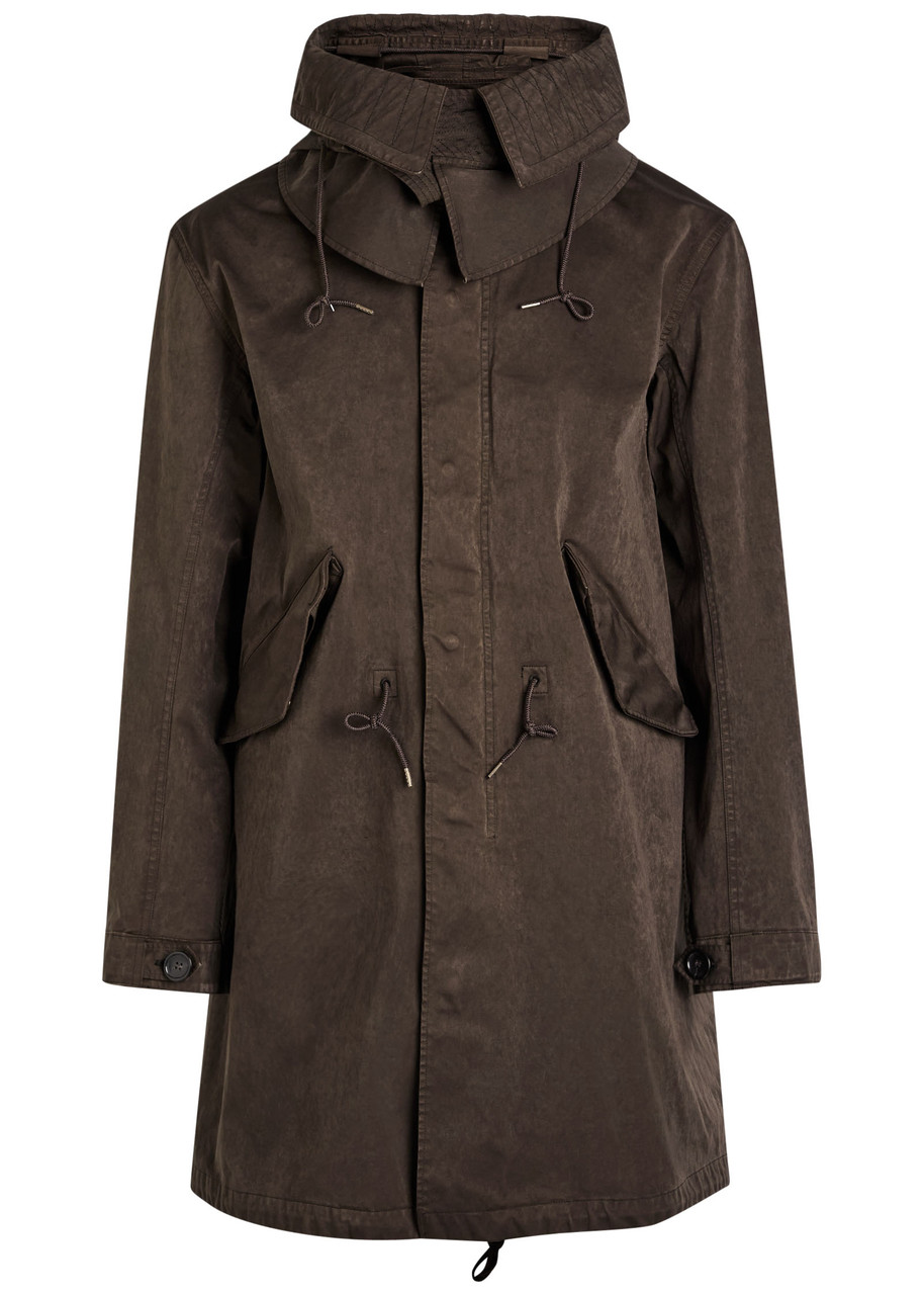 Ten C Hooded Parka In Brown