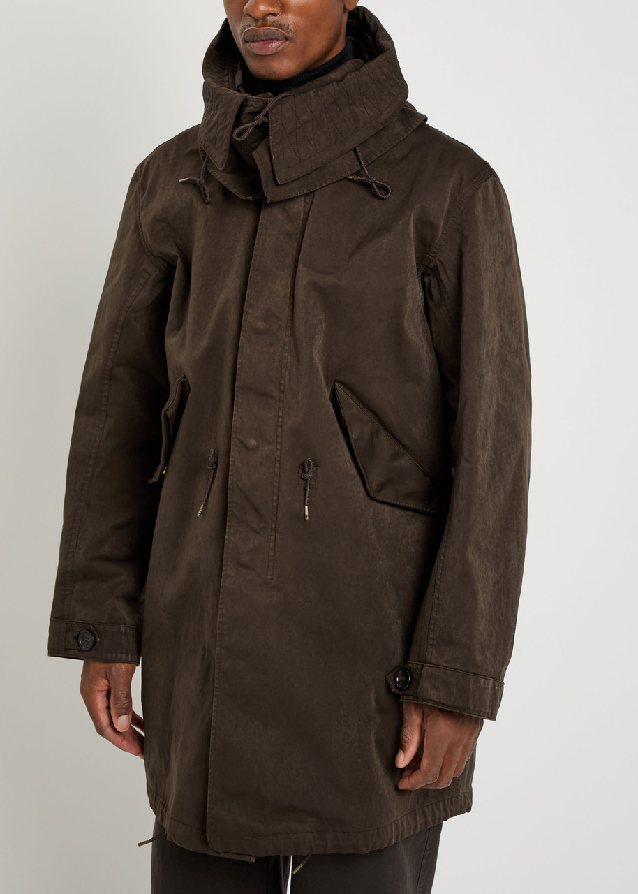 Ten C Hooded Parka In Brown