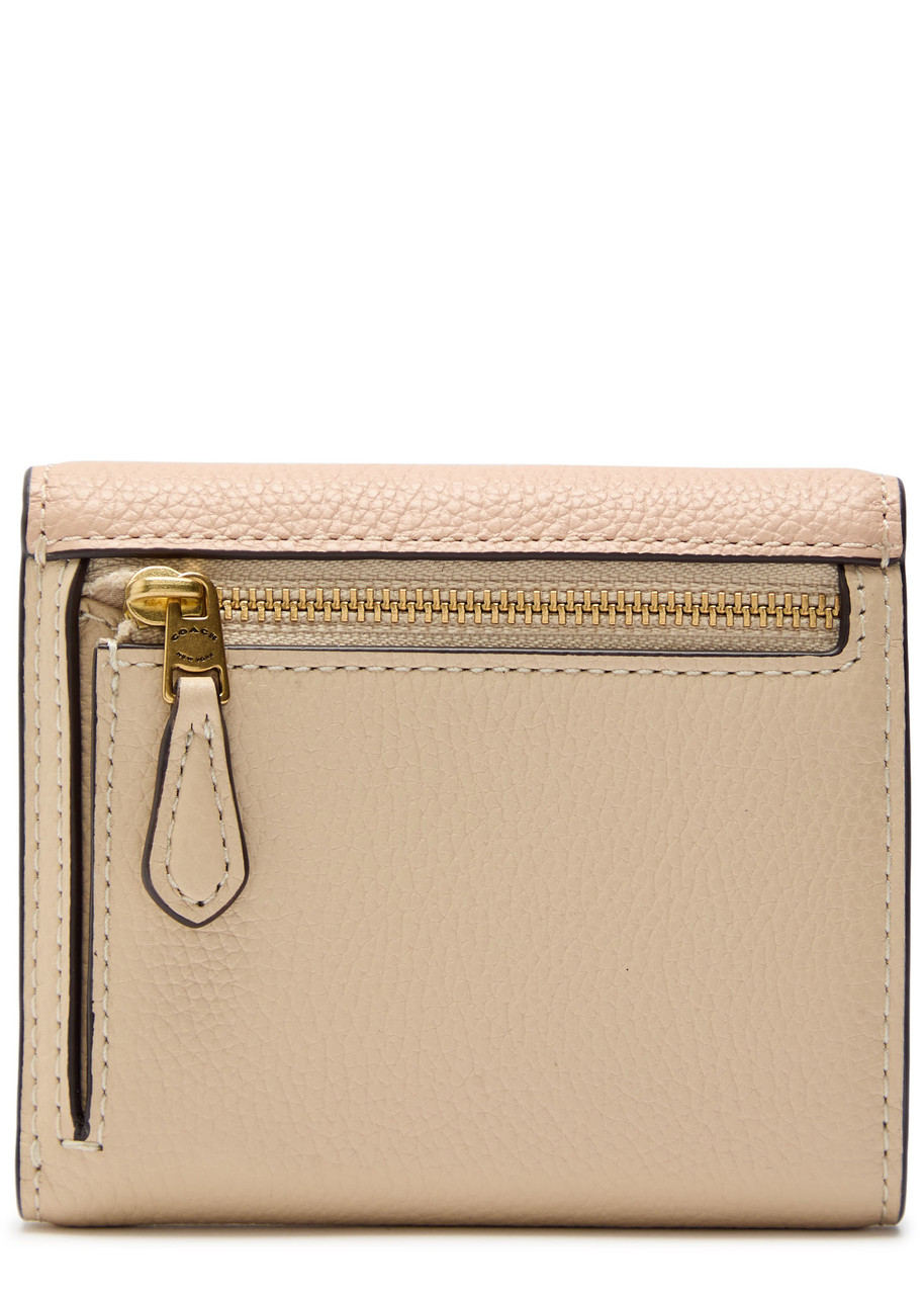 Coach Colour-block Pebbled Leather Wallet In Neutral