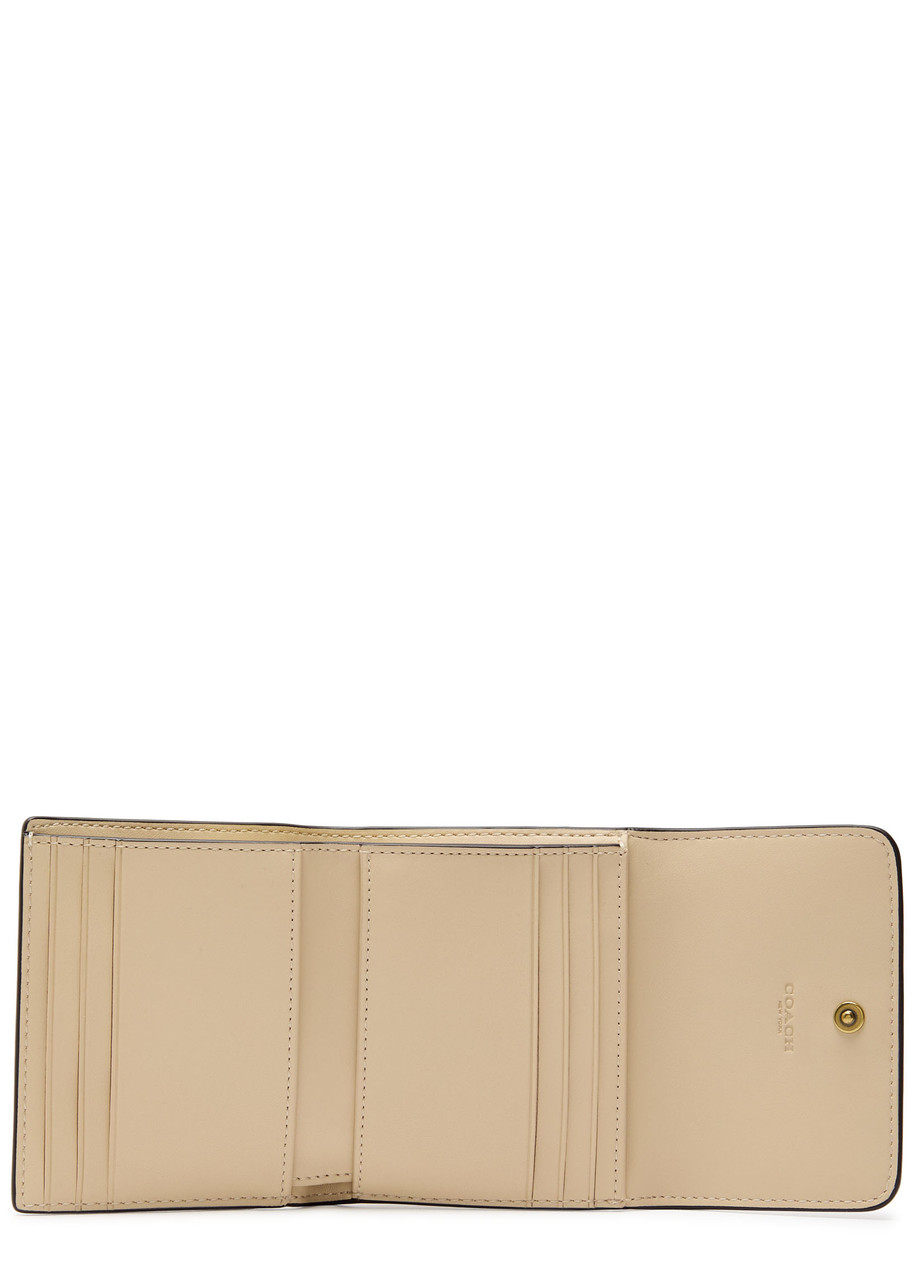  Coach Colour-block Pebbled Leather Wallet - Cream - One Size 
