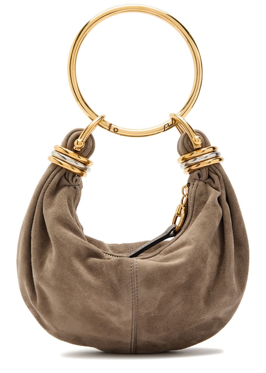 Chloé Chloe Bracelet Suede Top Handle Bag In Gray