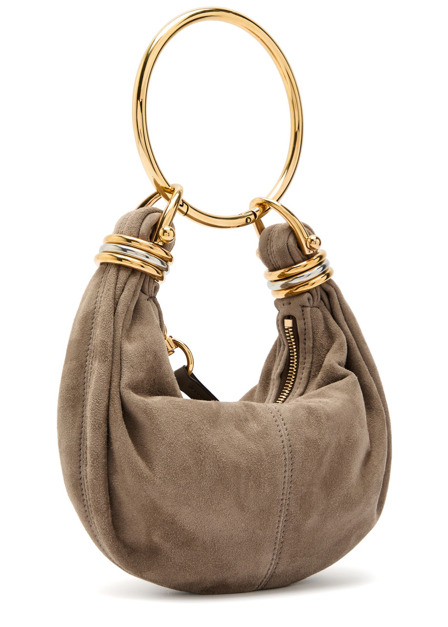 Chloé Chloe Bracelet Suede Top Handle Bag In Gray