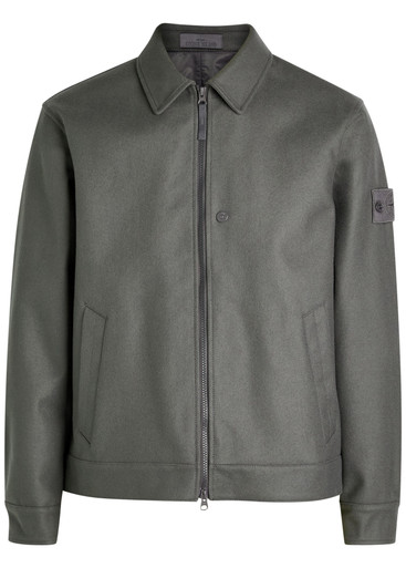 STONE ISLAND Ghost wool-blend overshirt Harvey Nichols