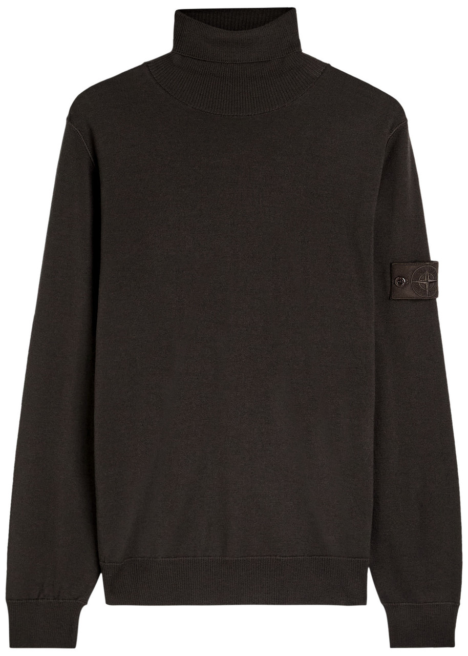 Stone Island Ghost Roll-neck Wool top - Dark Brown - S