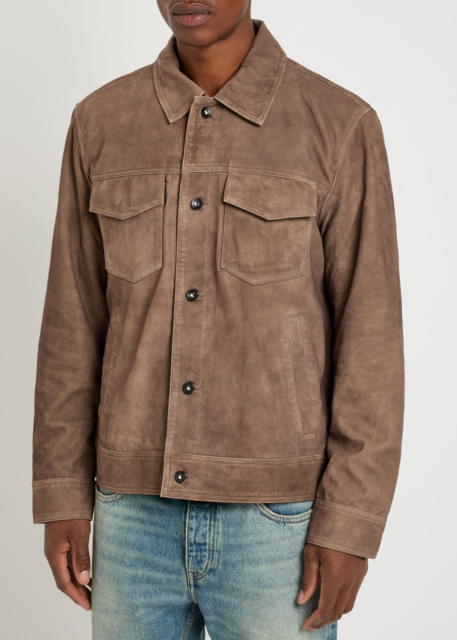 Rag & Bone Suede Overshirt In Brown