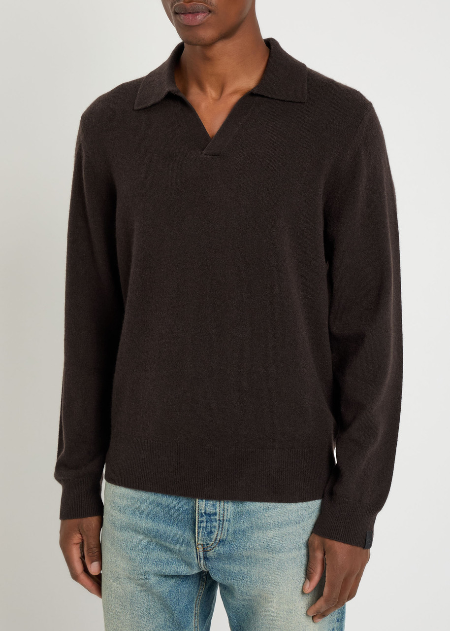 Rag & Bone Cashmere Polo Jumper In Brown