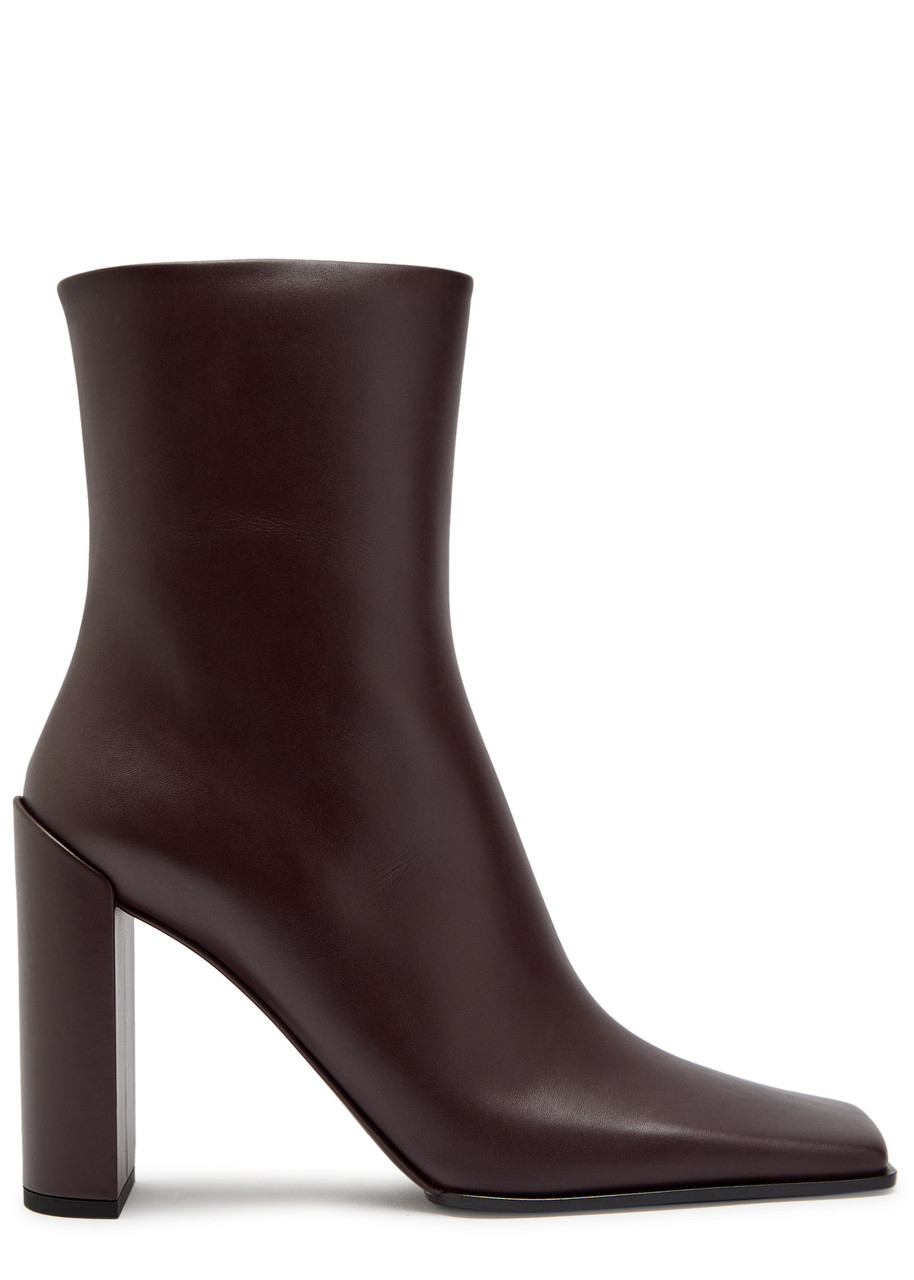 Alaïa Square toe Leather Ankle Boots - Brown - 40 (IT40 / UK7)