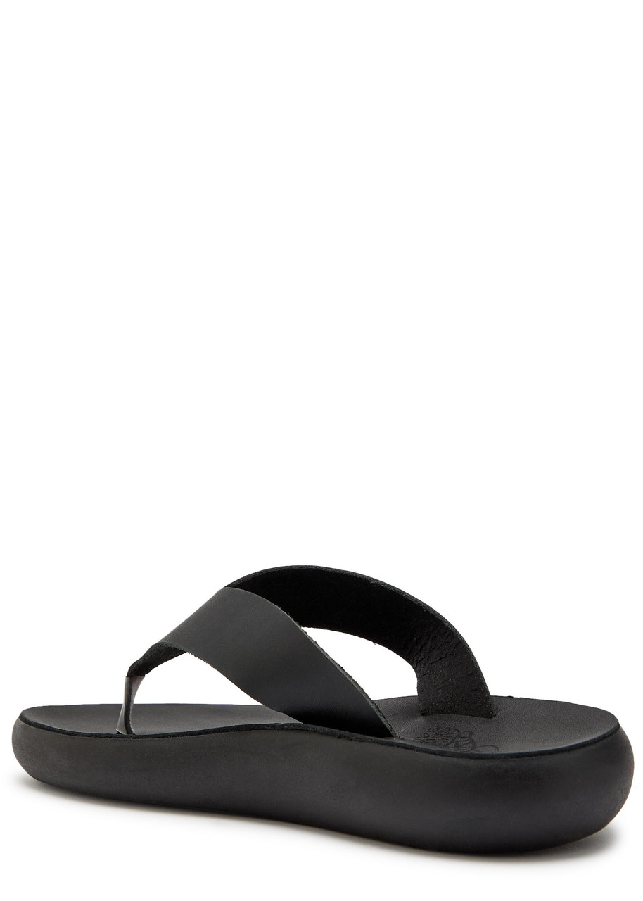 Ancient Greek Sandals Charys Comfort Leather Flatform Sandals In Black