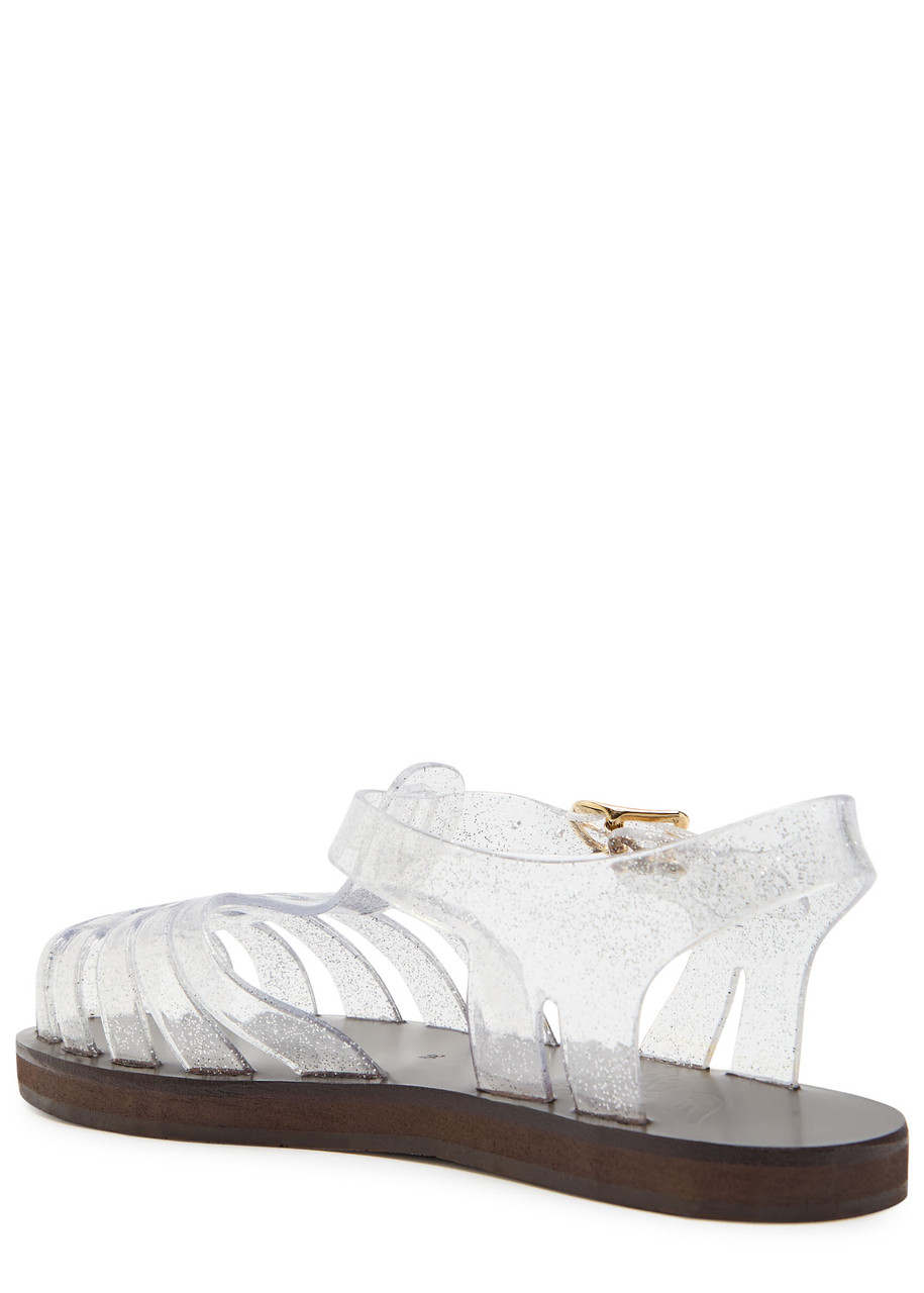 Ancient Greek Sandals Homeria Jelly Rubber Sandals In Silver