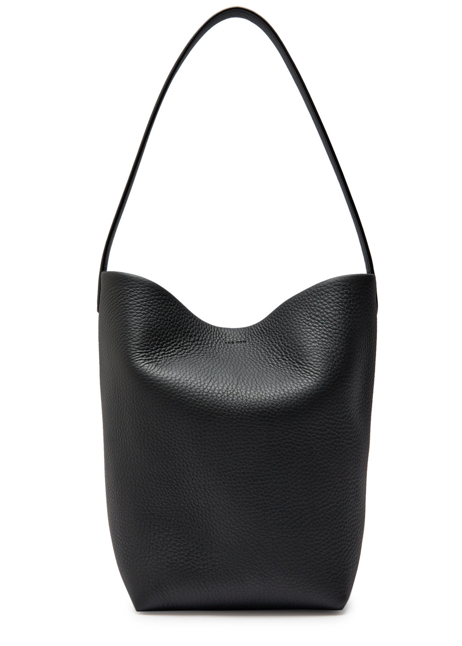 The Row Park Medium Grained Leather Tote In Black