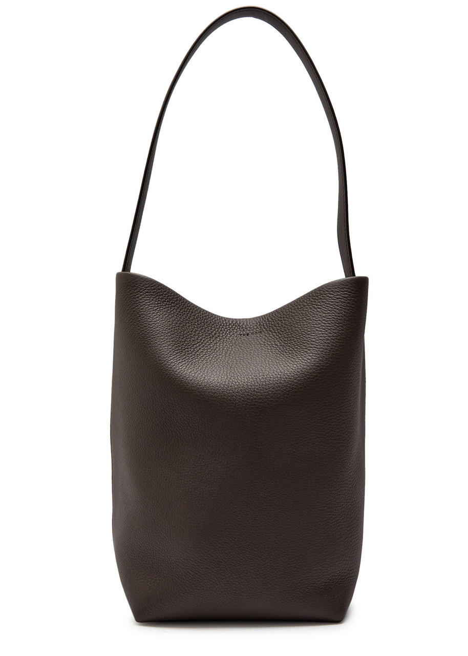 The Row Park Medium Grained Leather Tote In Brown