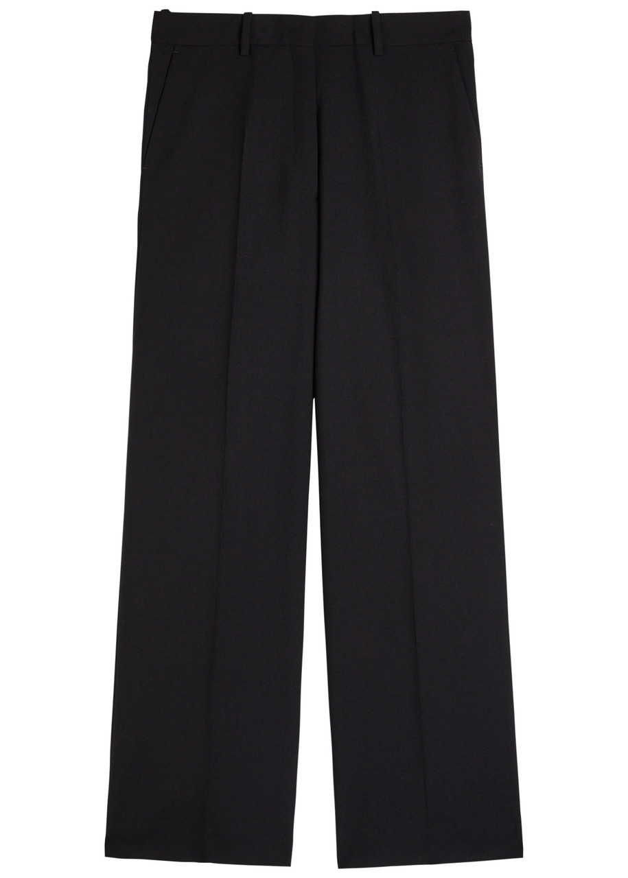 Calvin Klein Simone Wide-leg Wool Trousers – Black – 42 (UK10 / S)