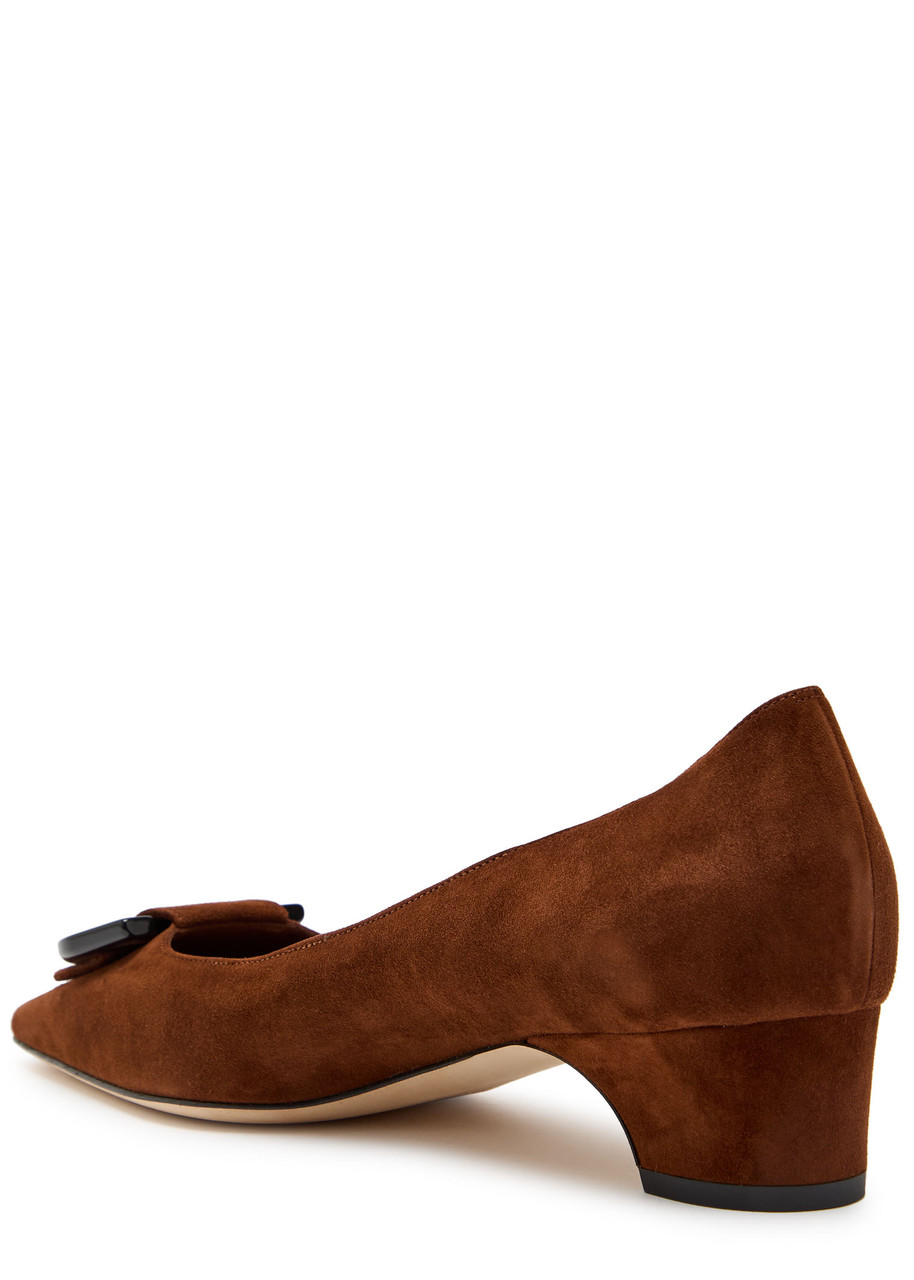 Manolo Blahnik Beti 30 Suede Pumps In Brown