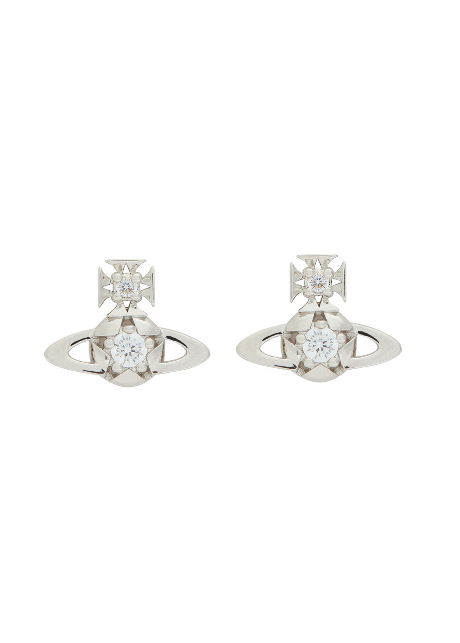 Vivienne Westwood Platinum-tone Lee Stud Earrings In Metallic