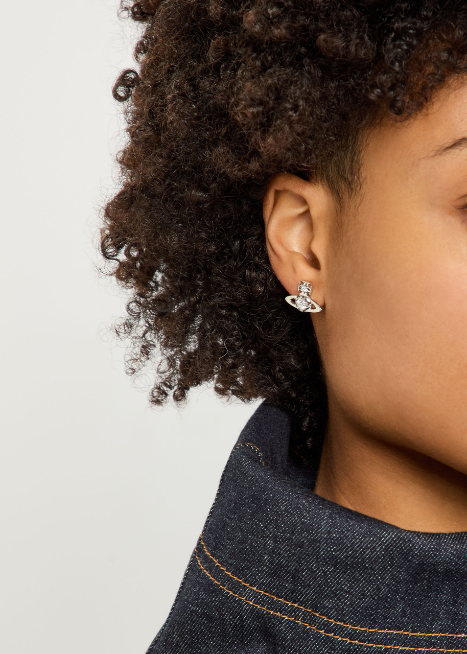 Vivienne Westwood Platinum-tone Lee Stud Earrings In Metallic